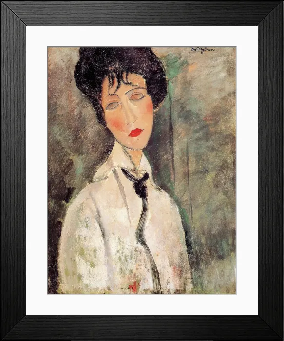 Framed Print : Woman with Black Cravat by Amedeo Modigliani, oil on canvas, (1884–1920), Italy, early twentieth century Framed Print : Woman with Black Cravat by Amedeo Modigliani, oil on canvas, (1884–1920), Italy, early twentieth century