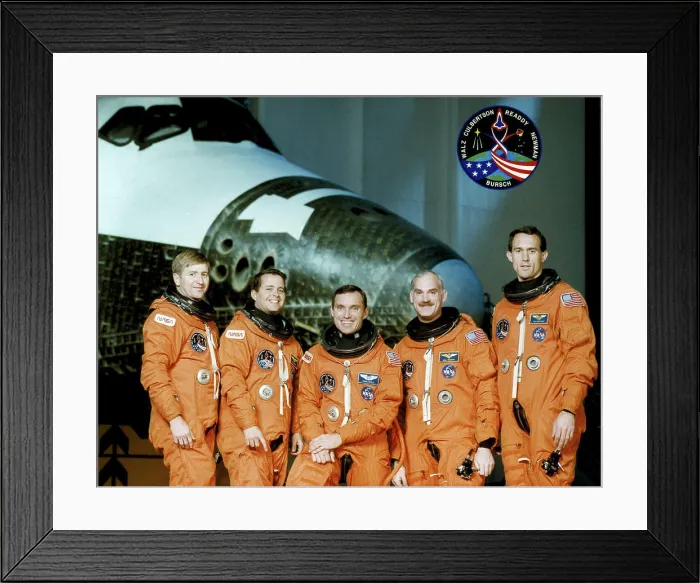 Framed Print : The STS-51 crew portrait features (left to right) Frank L Framed Print : The STS-51 crew portrait features (left to right) Frank L