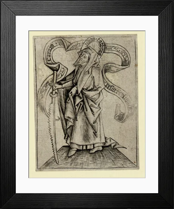 Framed Print : Copper engraving of Judas Thaddäus by Meister der Berliner Passion Framed Print : Copper engraving of Judas Thaddäus by Meister der Berliner Passion