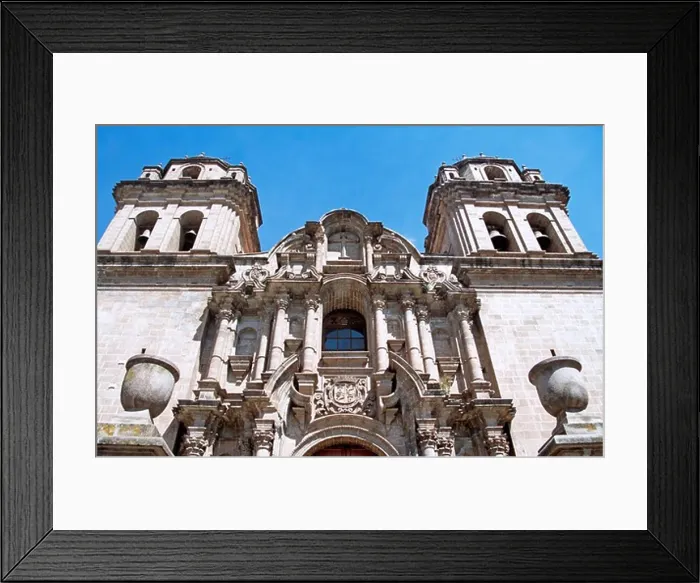 Framed Print : Iglesia de San Pedro, Calle San Pedro, Cusco, Peru. Twin bell towers built from stone from an Inca ruin Framed Print : Iglesia de San Pedro, Calle San Pedro, Cusco, Peru. Twin bell towers built from stone from an Inca ruin