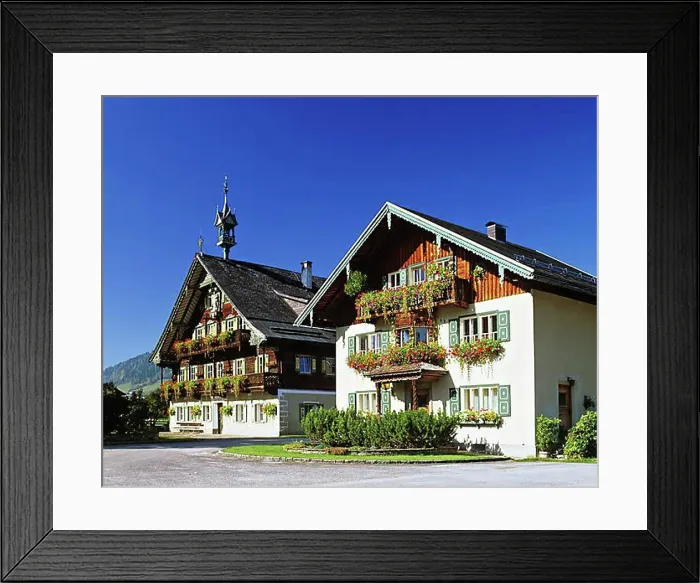 Framed Print : Farmhouses, Salzburger Land, Austria, Europe Framed Print : Farmhouses, Salzburger Land, Austria, Europe