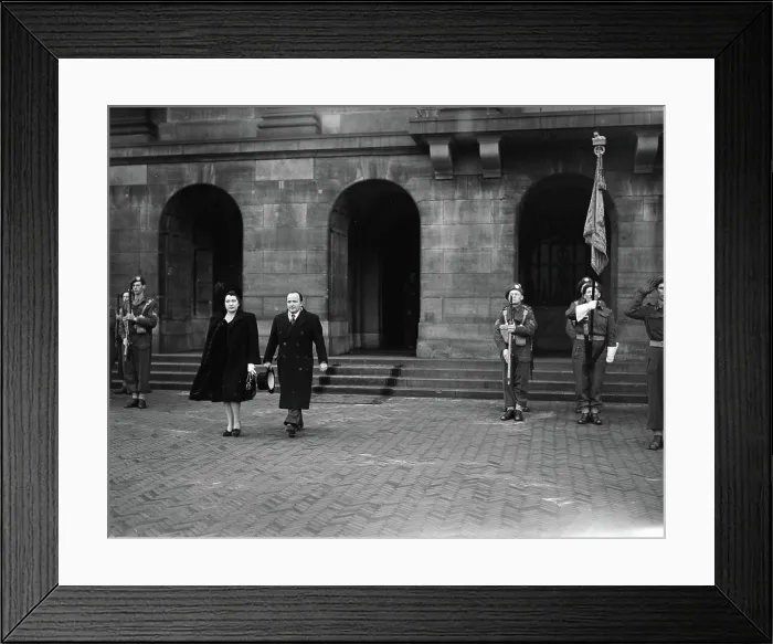 Framed Print : Anefo photo collection. New Year's reception for Paleize; Sir Valkov leaves the palace. January 1, 1948 Framed Print : Anefo photo collection. New Year's reception for Paleize; Sir Valkov leaves the palace. January 1, 1948