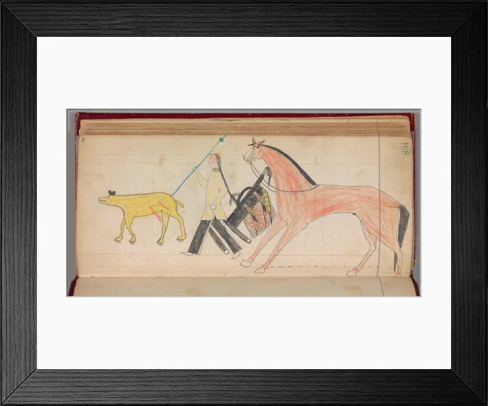 Framed Print : Maffet Ledger: Drawing ca. 1874-81 Southern and Northern Cheyenne