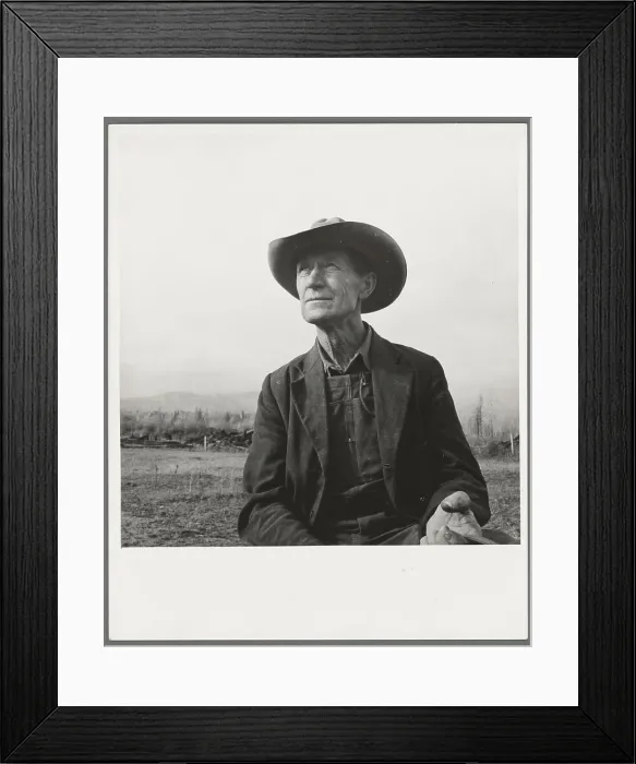 Framed Print : Farmer from Nebraska now developing eighty-acre stump farm Framed Print : Farmer from Nebraska now developing eighty-acre stump farm
