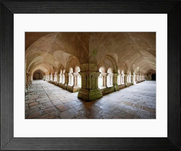 Framed Print : Arcades Of The Cloister Of The Cistercian Abbey Of Fontenay, Cote D'or, France