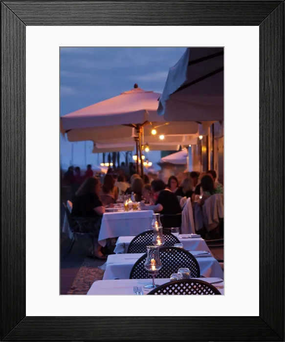 Framed Print : Italy, Sardinia, Alghero. Cafe crowds on Bastioni San Marco, dusk Framed Print : Italy, Sardinia, Alghero. Cafe crowds on Bastioni San Marco, dusk