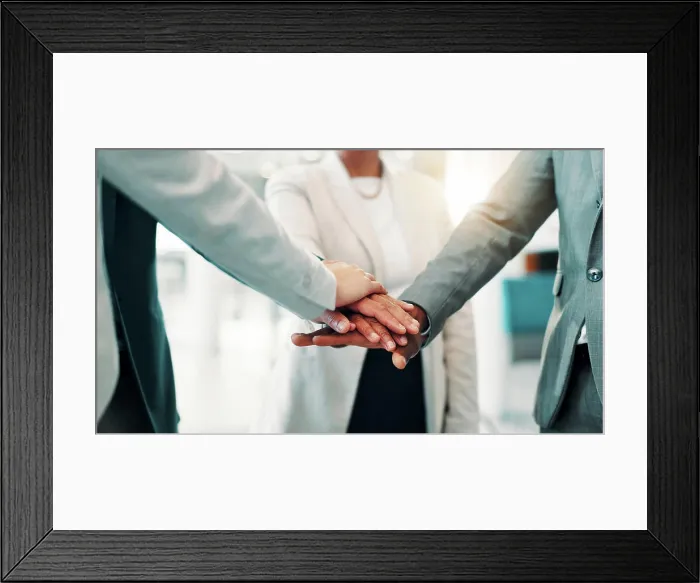Framed Print : Stack of hands, solidarity and business people in office with collaboration Framed Print : Stack of hands, solidarity and business people in office with collaboration