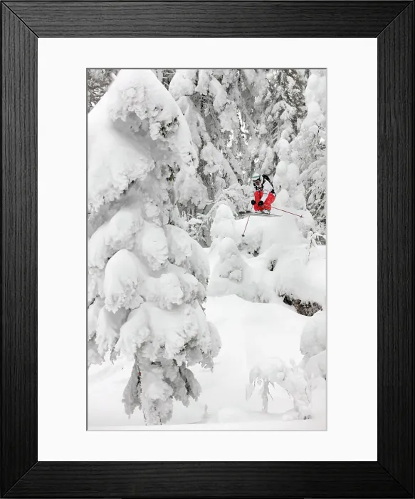 Framed Print : Skier jumping in the fir trees in Villard de Lans, Vercors, Isere, Alpes, France Framed Print : Skier jumping in the fir trees in Villard de Lans, Vercors, Isere, Alpes, France