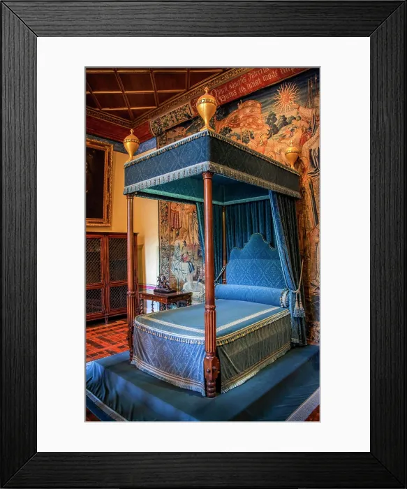 Framed Print : Bed Chamber in Chateau de Chenonceau spanning the River Cher in the Loire Valley in France Framed Print : Bed Chamber in Chateau de Chenonceau spanning the River Cher in the Loire Valley in France