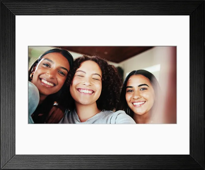 Framed Print : Portrait, women and friends with selfie Framed Print : Portrait, women and friends with selfie