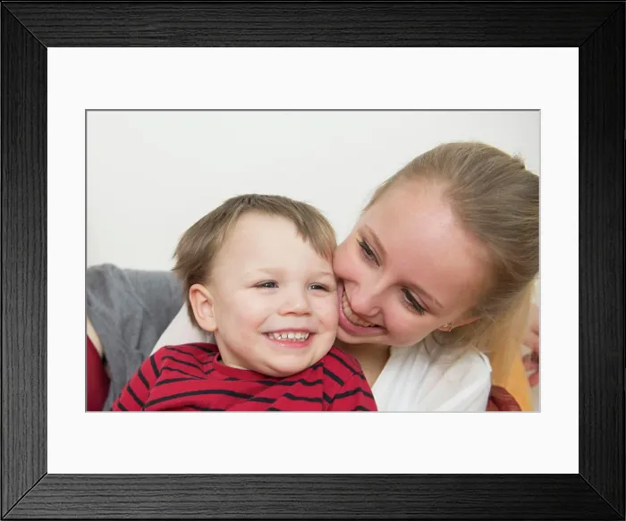 Framed Print : Sister and brother smiling Framed Print : Sister and brother smiling