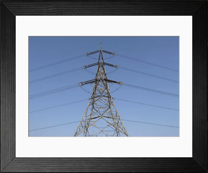 Framed Print : High tension line tower top portion and Greenery Framed Print : High tension line tower top portion and Greenery