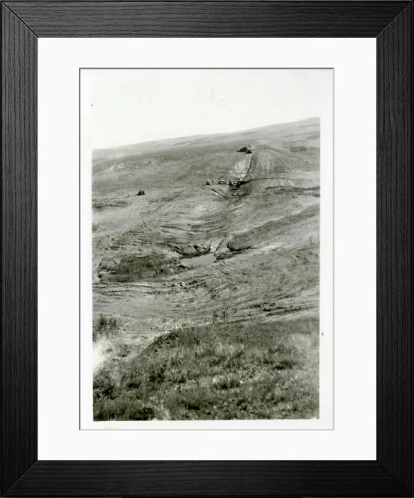 Framed Print : View of Cutoff Trench Dam 179 from Hill