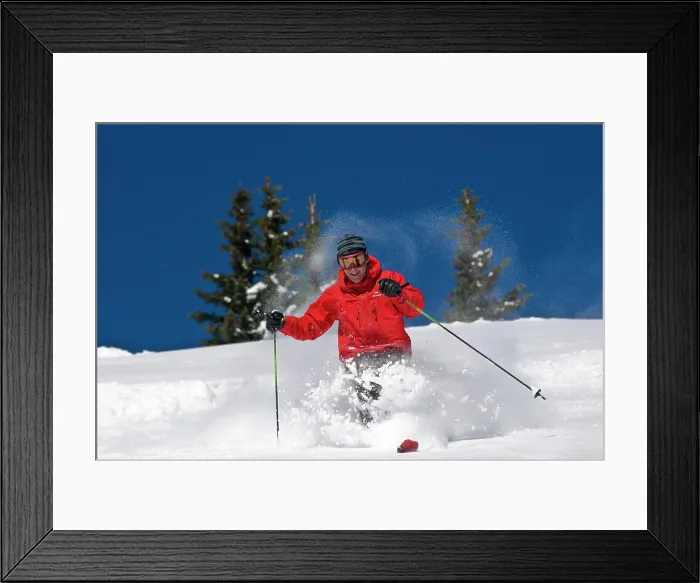Framed Print : Man skiing, Santa Fe Ski Area, New Mexico, USA. (MR) Framed Print : Man skiing, Santa Fe Ski Area, New Mexico, USA. (MR)