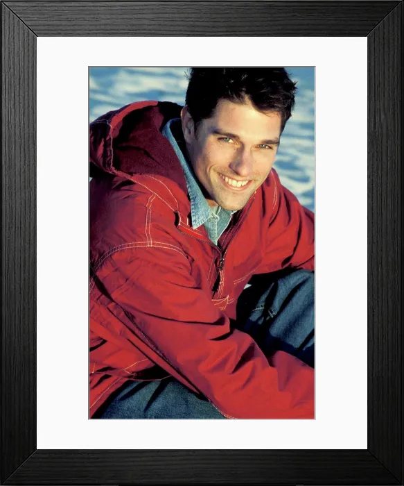 Framed Print : Portrait Of A Man Smiling, Wearing Hooded Coat Framed Print : Portrait Of A Man Smiling, Wearing Hooded Coat