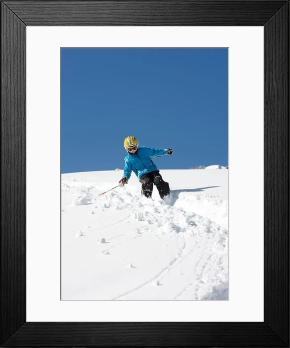 Framed Print : Child skiing in deep snow, Schlosslelift, Hirschegg, Kleinwalsertal, Vorarlberg, Austria Framed Print : Child skiing in deep snow, Schlosslelift, Hirschegg, Kleinwalsertal, Vorarlberg, Austria