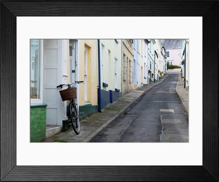 Framed Print : Colorful houses and street; Appledore, Devon, UK