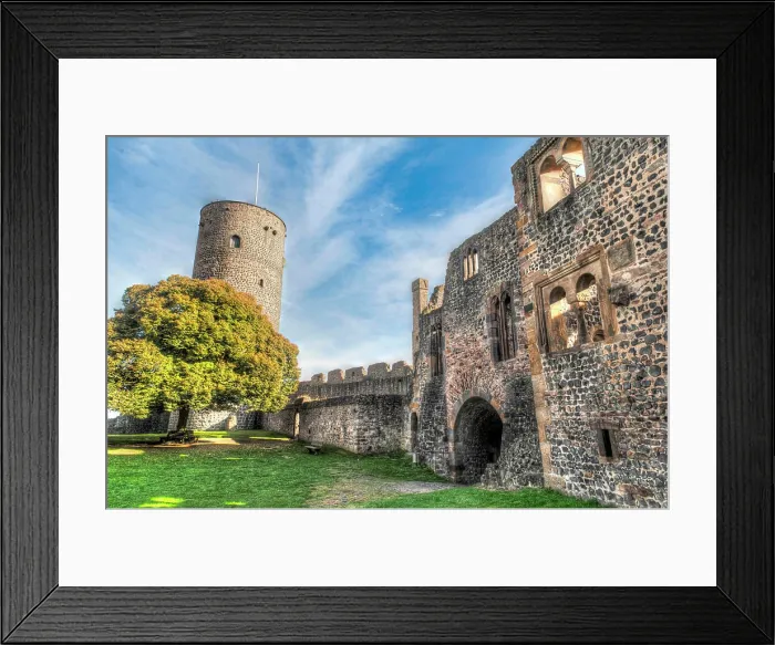 Framed Print : Castle Kernburg The ruin of the Münzenberg Castle with Bergfried, Palas and Stockhof in the Wetterau, Hesse, Germany Framed Print : Castle Kernburg The ruin of the Münzenberg Castle with Bergfried, Palas and Stockhof in the Wetterau, Hesse, Germany