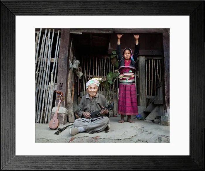 Framed Print : Ang women in a hut, Myanmar Framed Print : Ang women in a hut, Myanmar