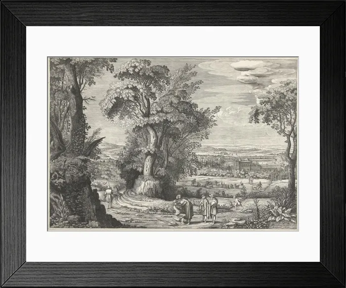 Framed Print : In a vast, wooded landscape, in the foreground in the center Framed Print : In a vast, wooded landscape, in the foreground in the center