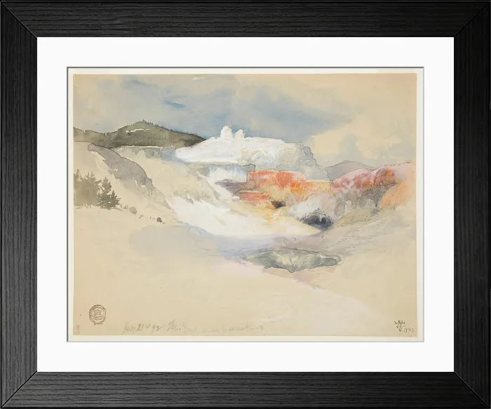 Framed Print : Drawing, Yellowstone, Hot Springs; Thomas Moran (American) Framed Print : Drawing, Yellowstone, Hot Springs; Thomas Moran (American)