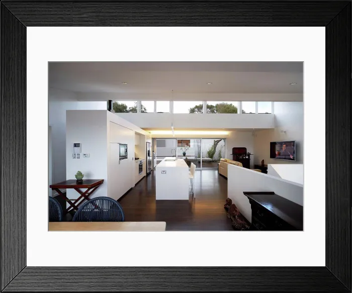 Framed Print : View of open plan in contemporary house. 12 / 12 / 2005