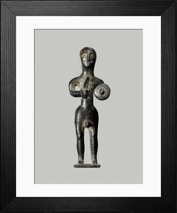 Framed Print : Iberian ex-voto: Warrior. 3rd BC Framed Print : Iberian ex-voto: Warrior. 3rd BC