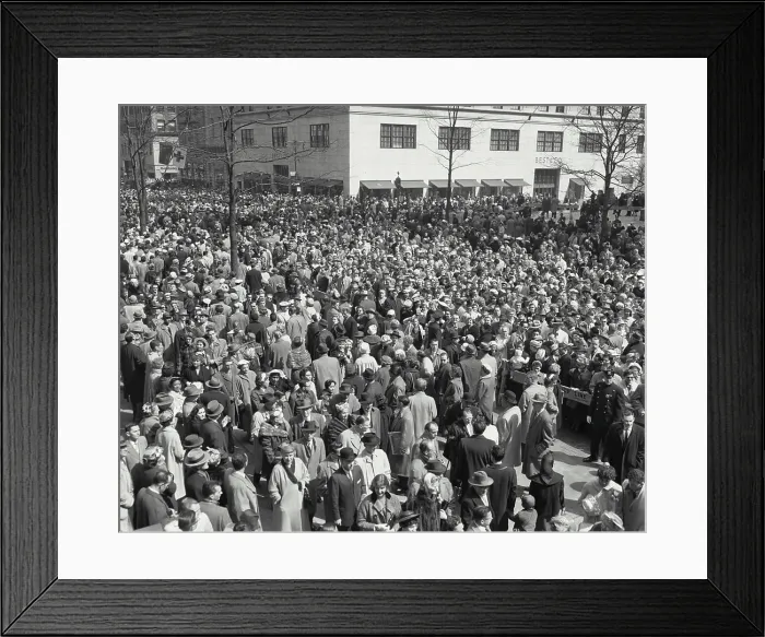 Framed Print : Vintage Photograph. The Easter parade crowd on Fifth Ave. Frame 19 Framed Print : Vintage Photograph. The Easter parade crowd on Fifth Ave. Frame 19