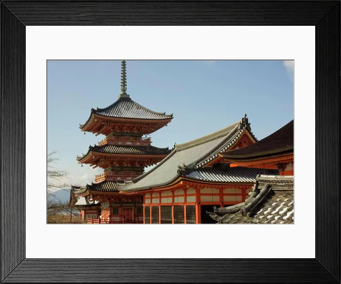 Framed Print : Japan, Kyoto, Kiyomizu Temple In Winter, Pagoda