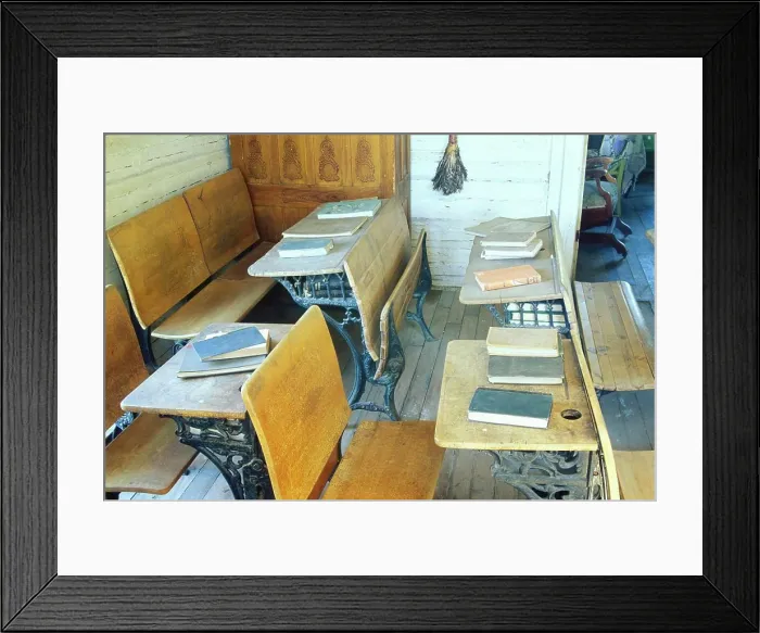 Framed Print : Interior of the first one room schoolhouse in MT, NV City Framed Print : Interior of the first one room schoolhouse in MT, NV City