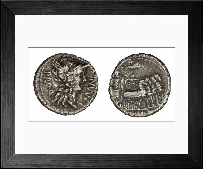 Framed Print : denarius. Manlius Torquatus, L Framed Print : denarius. Manlius Torquatus, L