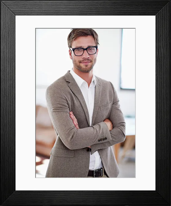 Framed Print : Portrait, corporate and business man with arms crossed in office for career Framed Print : Portrait, corporate and business man with arms crossed in office for career