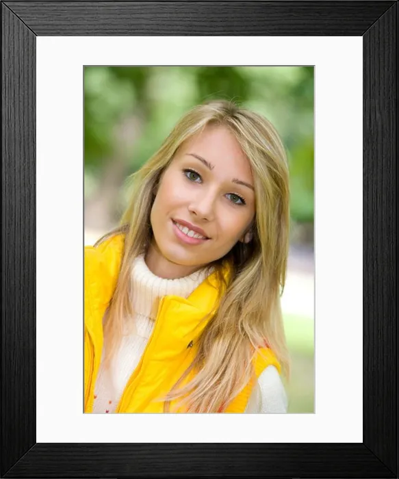 Framed Print : blonde woman portrait outdoors