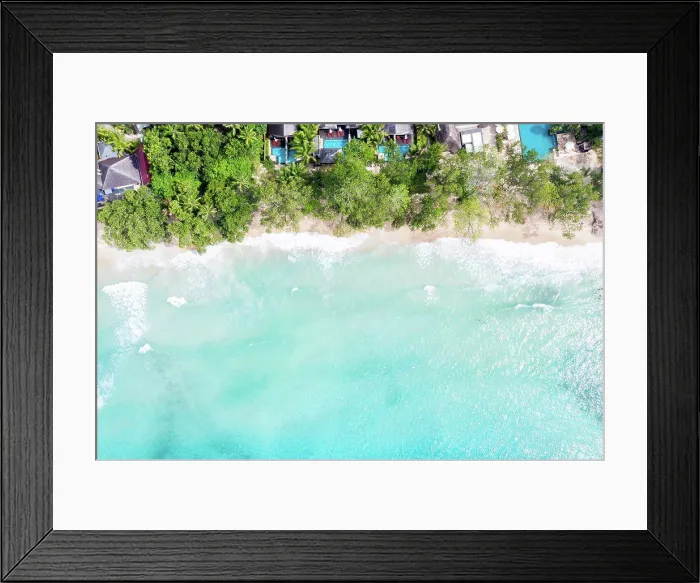 Framed Print : Seychelles beach Mahé Mahe island sea copyspace vacation ocean drone view aerial photo image Framed Print : Seychelles beach Mahé Mahe island sea copyspace vacation ocean drone view aerial photo image