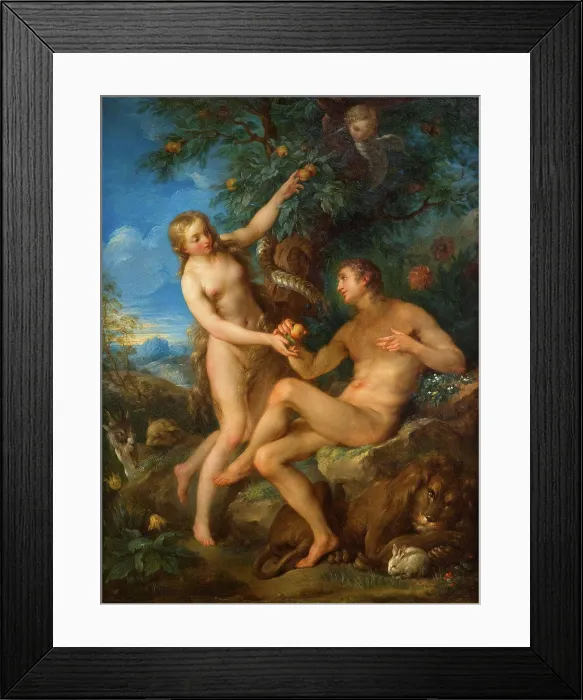 Framed Print : Francois Le Moyne; French; Paris 1688-1737 Paris; Adam and Eve Before the Fall; Oil on copper Framed Print : Francois Le Moyne; French; Paris 1688-1737 Paris; Adam and Eve Before the Fall; Oil on copper