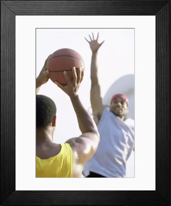 Framed Print : Two men playing basketball Framed Print : Two men playing basketball