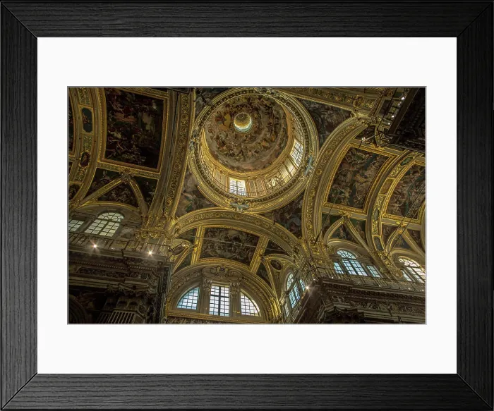 Framed Print : Italy, Liguria, Genoa, vaulted ceiling of San Lorenzo cathedral at the intersection of the 2 naves and the transept Framed Print : Italy, Liguria, Genoa, vaulted ceiling of San Lorenzo cathedral at the intersection of the 2 naves and the transept