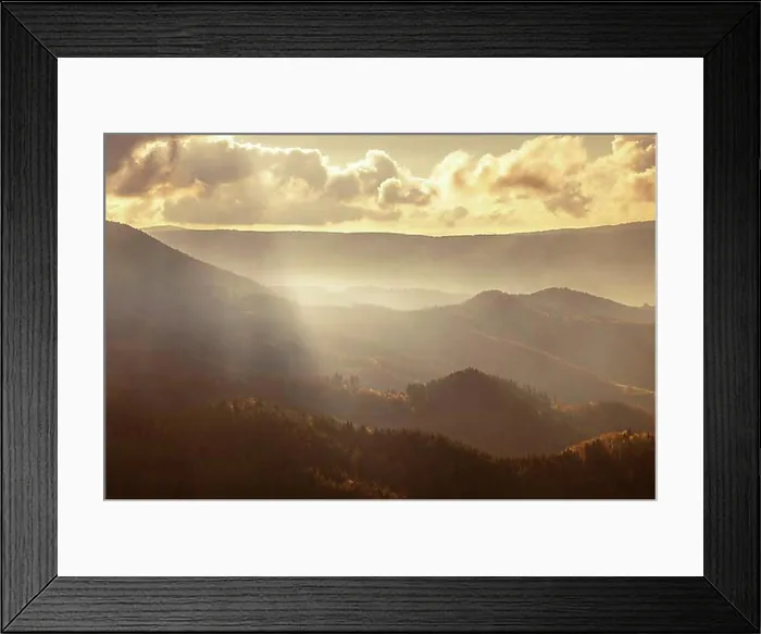 Framed Print : Autumn view from the Buchkopf, a mountain in Oppenau, Northern Black Forest, Baden-Wuerttemberg, Germany, Europe