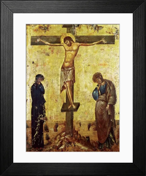Framed Print : fine arts, religious art, Jesus Christ, crucifixion, icon, 14th century, Byzantine Museum, Athens, Greece Framed Print : fine arts, religious art, Jesus Christ, crucifixion, icon, 14th century, Byzantine Museum, Athens, Greece