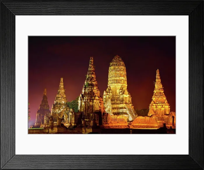 Framed Print : Wat temple at night in Thailand Framed Print : Wat temple at night in Thailand