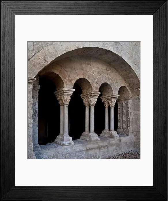 Framed Print : Frankr Montmajour b Arles Benedictine Abbey 59849 Four-arched opening in the cloister Framed Print : Frankr Montmajour b Arles Benedictine Abbey 59849 Four-arched opening in the cloister