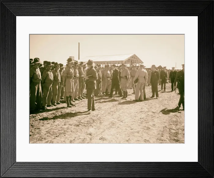 Framed Print : Arrival in Palestine of Mr. Anthony Eden. Mr. Eden talking to A.I.F. Australian Imperial Forces troops. 1940 Framed Print : Arrival in Palestine of Mr. Anthony Eden. Mr. Eden talking to A.I.F. Australian Imperial Forces troops. 1940