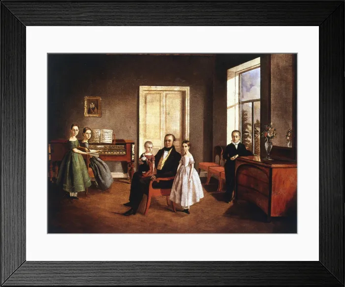 Framed Print : Portrait of a family in an interior Framed Print : Portrait of a family in an interior