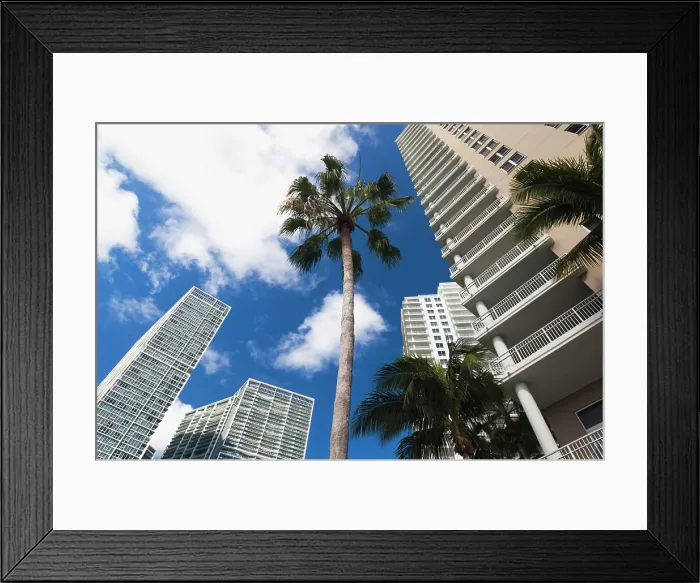 Framed Print : USA, Florida, Miami, city skyline from Brickell Key Framed Print : USA, Florida, Miami, city skyline from Brickell Key