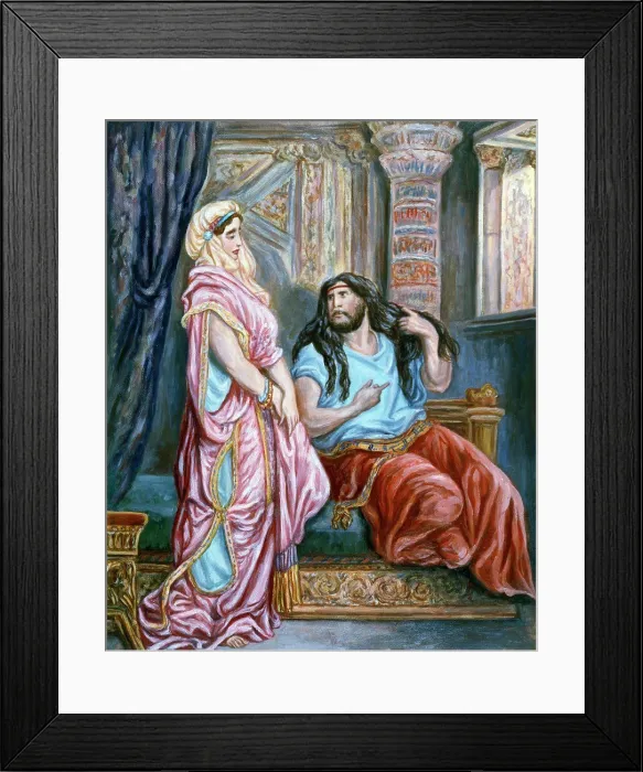Framed Print : Samson Shows Delilah the Source of His Strength Castelli, Domenico (-1657 Italian) 19th C. Italian