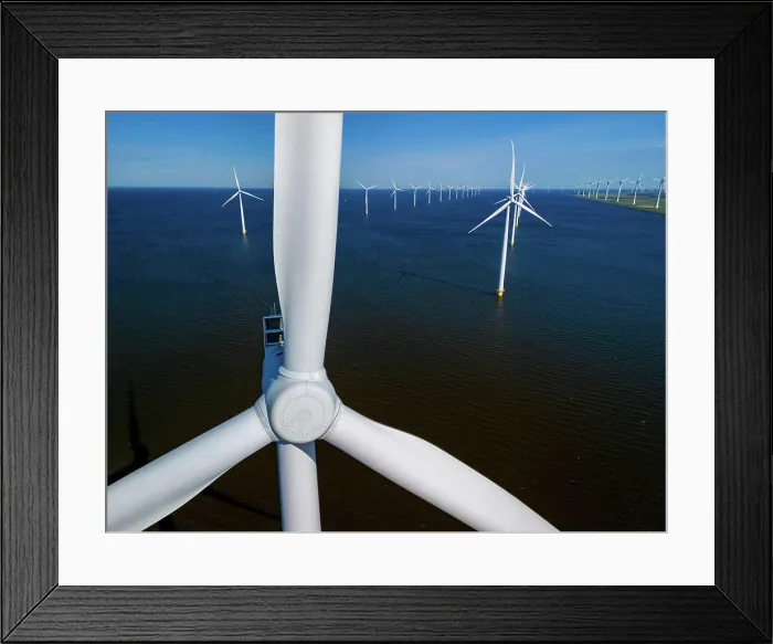 Framed Print : wind farm in the ocean off the coast of Flevoland Framed Print : wind farm in the ocean off the coast of Flevoland