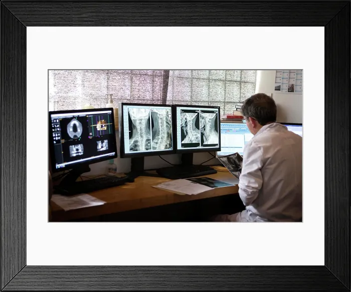 Framed Print : Reportage in a radiology centre in Haute-Savoie
