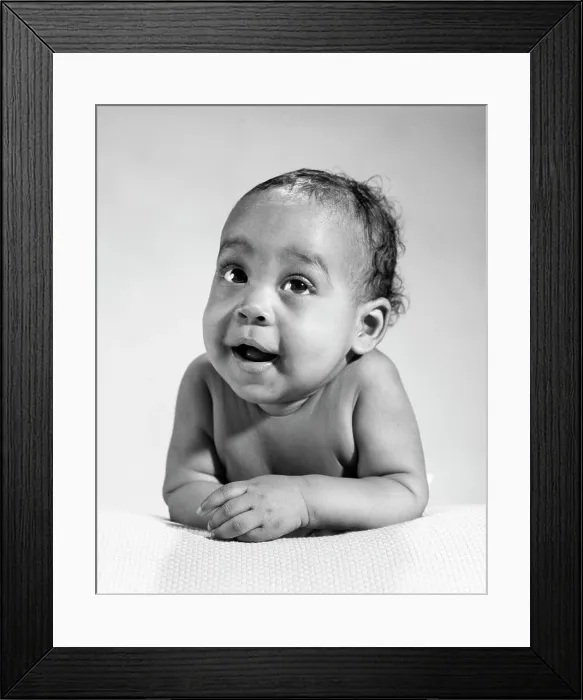Framed Print : 1960s AFRICAN-AMERICAN BABY ARMS FOLDED IN FRONT LOOKING AT CAMERA DIRECTLY Framed Print : 1960s AFRICAN-AMERICAN BABY ARMS FOLDED IN FRONT LOOKING AT CAMERA DIRECTLY