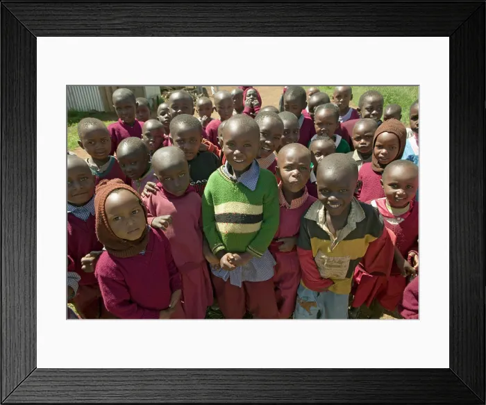 Framed Print : Karimba School with school children in North Kenya, Africa Framed Print : Karimba School with school children in North Kenya, Africa
