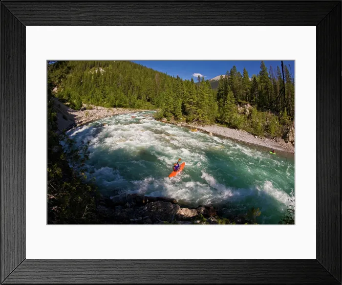 Framed Print : Male kayaker rides the fun waves trains of the White River, White Swan Lake provincial Park, British Columbia, Canada Framed Print : Male kayaker rides the fun waves trains of the White River, White Swan Lake provincial Park, British Columbia, Canada